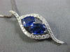 LARGE 1.6CT DIAMOND & AAA SAPPHIRE 14K WHITE GOLD LEAF INFINITY FLOATING PENDANT