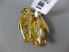 ANTIQUE LARGE .34CT DIAMOND & AAA RUBIES 18KT YELLOW GOLD 3D PENGUIN BROOCH PIN