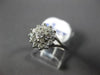 ESTATE .45CT ROUND CUT DIAMOND 14K WHITE GOLD 3D CLASSIC FLOWER CLUSTER FUN RING
