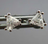 ESTATE .34CT DIAMOND 14KT WHITE GOLD 3D CLASSIC TRILLION STUD EARRINGS #3015