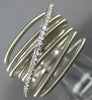 ESTATE WIDE .26CT ROUND DIAMOND 14KT WHITE GOLD MESH MULTI ROW CRISS CROSS RING