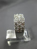 ESTATE WIDE 2.0CT DIAMOND 14KT WHITE GOLD 3D 3 ROW SHARE PRONG ANNIVERSARY RING