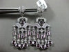 ESTATE LARGE 5.26CT DIAMOND & RUBY 14KT WHITE GOLD CHANDELIER HANGING EARRINGS