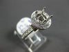 ESTATE 1.12CT DIAMOND 14KT WHITE GOLD HALO FILIGREE SEMI MOUNT ENGAGEMENT RING