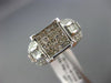 LARGE 1.55CT ROUND & BAGUETTE & PRINCESS DIAMOND 14KT WHITE GOLD SQUARE FUN RING