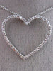 ESTATE .28CT DIAMOND 14K WHITE GOLD 3D OPEN HEART ETERNITY LOVE PENDANT W/ CHAIN