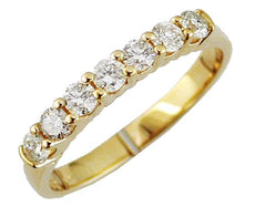 .50CT DIAMOND 14KT YELLOW GOLD 3D CLASSIC 7 STONE SHARE PRONG ANNIVERSARY RING