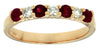 .62CT DIAMOND & AAA RUBY 14KT YELLOW GOLD 7 STONE SHARE PRONG ANNIVERSARY RING