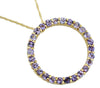 ESTATE 1.35CT AAA TANZANITE 14KT YELLOW GOLD 3D CIRCLE OF LIFE FLOATING PENDANT