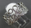 ESTATE .22CT DIAMOND 14KT WHITE GOLD 3D FILIGREE MUSICAL NOTE ETERNITY FUN RING