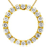 ESTATE 1.0CT DIAMOND 14K YELLOW GOLD 3D CLASSIC CIRCLE OF LIFE FLOATING  PENDANT