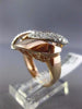ESTATE LARGE .60CT DIAMOND 14KT WHITE ROSE GOLD FILIGREE INFINITY LOVE KNOT RING