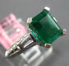 ESTATE 2.41CT DIAMOND & AAA EMERALD 18KT WHITE GOLD 3D SQUARE ENGAGEMENT RING