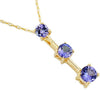 ESTATE .65CT AAA TANZANITE 14KT YELLOW GOLD PAST PRESENT FUTURE JOURNEY PENDANT