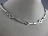 ANTIQUE 1CT DIAMOND 14K WHITE GOLD 3D CLASSIC LINK ITALIAN NECKLACE #15797