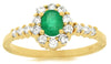 ESTATE .73CT DIAMOND & AAA EMERALD 14KT YELLOW GOLD OVAL & ROUND FRIENDSHIP RING
