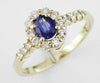 .83CT DIAMOND & AAA SAPPHIRE 14KT YELLOW GOLD 3D OVAL & ROUND FRIENDSHIP RING