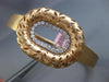 ESTATE LARGE .60CT DIAMOND 14KT ROSE GOLD 3D OVAL FILIGREE LEAF BANGLE BRACELET