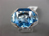 ESTATE EXTRA LARGE 12.10CT DIAMOND & AAA BLUE TOPAZ 18KT WHITE GOLD 3D FUN RING