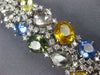 ESTATE LARGE 66.90CT DIAMOND & AAA MULTI GEM 18KT WHITE GOLD 3D TENNIS BRACELET