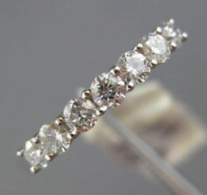 ESTATE .55CT DIAMOND 18KT WHITE GOLD 3D CLASSIC 7 STONE WEDDING ANNIVERSARY RING
