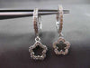 ESTATE .35CT DIAMOND 14KT WHITE GOLD 3D OPEN FLOWER HUGGIE HANGING EARRINGS