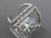 ESTATE WIDE .45CT DIAMOND 14KT WHITE GOLD 3D DOUBLE BAR RECTANGULAR FUN RING