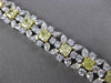 ESTATE LARGE & WIDE 19.0CT MULTI COLOR DIAMOND 18K TWO TONE GOLD TENNIS BRACELET