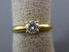 ESTATE .40CT DIAMOND 18KT YELLOW GOLD 3D ROUND SOLITAIRE ENGAGEMENT RING #6442