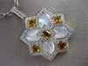 ESTATE 1.40CT DIAMOND & AAA CITRINE 14KT GOLD MOTHER OF PEARL STAR PENDANT CHAIN