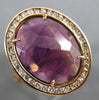 ESTATE LARGE 5.54CT DIAMOND & AAA AMETHYST 14K ROSE GOLD OPEN FILIGREE HALO RING