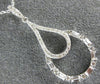 ESTATE .46CT ROUND & BAGUETTE DIAMOND 14KT WHITE GOLD TEAR DROP FLOATING PENDANT