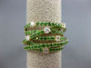 ESTATE WIDE 2.34CT DIAMOND & TSAVORITE 14KT YELLOW GOLD 3D MULTI ROW ETOILE RING
