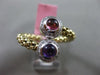 ESTATE WIDE .90CT DIAMOND GARNET & AMETHYST 14K TWO TONE GOLD FLEXIBLE LOVE RING