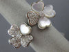 ESTATE .55CT DIAMOND & AAA MOTHER OF PEARL 14KT WHITE GOLD 3D FLOWER HEART RING