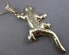 ESTATE LARGE 14KT YELLOW GOLD 3D CLASSIC LIZARD PENDANT & CHAIN BEAUTIFUL #23718