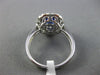 ESTATE 2.17CT DIAMOND & SAPPHIRE 18KT WHITE GOLD 3D DOUBLE HALO ENGAGEMENT RING