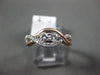 ESTATE .35CT DIAMOND 14K WHITE & ROSE GOLD 3D 2 STONE INFINITY LOVE PROMISE RING