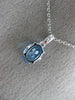 ESTATE 2.51CT DIAMOND & AAA BLUE TOPAZ 14KT WHITE GOLD 3D OVAL FLOATING PENDANT