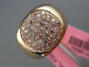 ESTATE WIDE .67CT PINK DIAMOND 18KT ROSE GOLD CLASSIC ROUND CLUSTER UNISEX RING