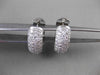 ESTATE LARGE 1.90CT DIAMOND 14KT WHITE GOLD MULTI ROW HUGGIE EARRINGS VVS 20mm