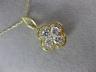 ESTATE .50CT DIAMOND 14K YELLOW GOLD 3D FOUR LEAF CLOVER FLOWER FLOATING PENDANT