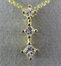 ESTATE .42CT PRINCESS CUT DIAMOND 14K YELLOW GOLD 3 STONE JOURNEY PENDANT #16728