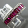 ESTATE WIDE 1.66CT DIAMOND & AAA RUBY 18K WHITE GOLD CLASSIC SEMI ETERNITY RING
