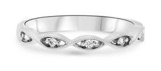 ESTATE .05CT DIAMOND 14KT WHITE GOLD 3D MARQUISE INFINITY LOVE ANNIVERSARY RING