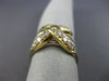 ESTATE WIDE .85CT DIAMOND 18K WHITE & YELLOW GOLD 3D MULTI ROW X LOVE RING #3016