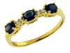 .76CT DIAMOND & AAA SAPPHIRE 14KT YELLOW GOLD 3 STONE PAST PRESENT FUTURE RING