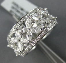 ESTATE WIDE 1.67CT DIAMOND 18KT WHITE GOLD BUTTERFLY SEMI ETERNITY WEDDING RING