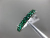 ESTATE 1.17CT AAA EMERALD 14K WHITE GOLD 3/4 ETERNITY WEDDING ANNIVERSARY RING