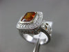 ESTATE 2.71CT DIAMOND & CITRINE 18KT WHITE GOLD 3D SQUARE BEZEL ENGAGEMENT RING